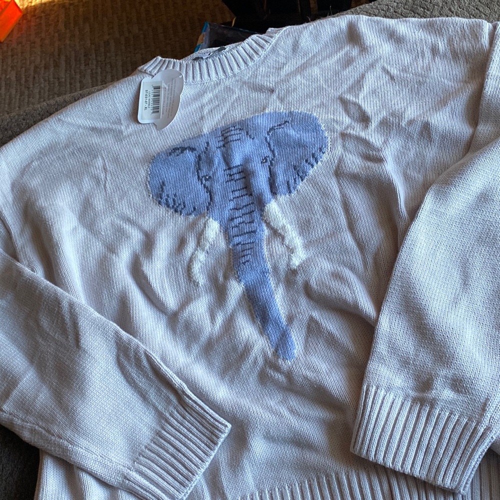 NWT Ivory Ella elephant sweater XL